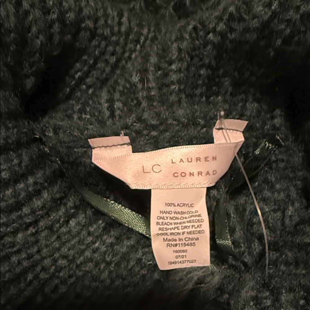 LC Lauren Conrad Dark Green Cowl Neck Sweater - Picture 5 of 6